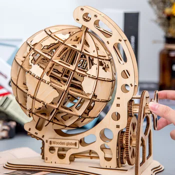 Ustvarjalne DIY Večni Svetu Lesene Model 3D Lesene Sestavljanke, Mehansko Orodje Pogon Model Komplet Igrač Darilo Za Otroke, Najstnike, Odrasle