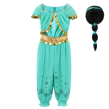 VOGUEON Malo Dekleta Princesa Arabskem Jasmina Modno Obleko Gor Jumpsuit Halloween Carnival Aladdin Princesa Obleko Stranka Oblačila