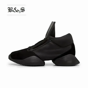 Black& Ulica Izključno 2018 Nove Plima pravega Usnja Punk Čevlji Evropske postaja star modni brvi tank usnje Škornji Unisex čevlji