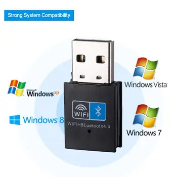 USB WiFi Adapter, 2.4 GHz WiFi Antena za Brezžična Omrežna Kartica-Sprejemnik, Wifi Dongle vmesnik Bluetooth za Windows XP/Vista/7/8/10