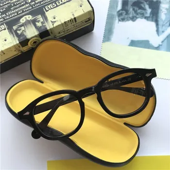 Blagovne Znamke Oblikovalec Johnny Depp Lemtosh Očal Okvir Moških Retro Krog Uvoženih Acetat Jasno Leče, Očala Na Recept Očala