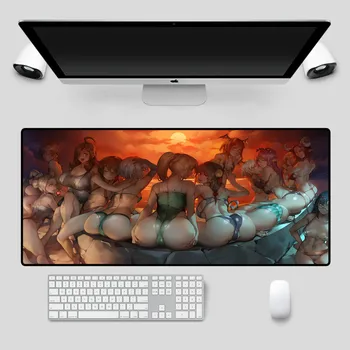 XGZ Animacija Mouse Pad Black Zaklepanje Seksi Dekleta Laptop Igre Urad Pribor Velike Mouse Pad Desk Mat XXL