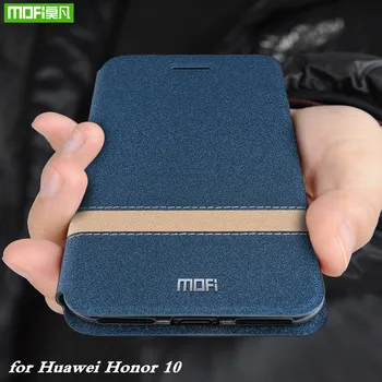 MOFi Flip Primeru za Huawei Honor 10 Kritje za Honor10 Silikonski Mehko TPU Ohišje PU Usnje Knjiga Coque Knjiga Originalno Slim
