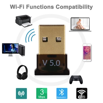 Štiri-in-one Bluetooth 5.0 USB Bluetooth sprejemnik oddajnik TV računalnik brezžični audio Bluetooth adapter -1