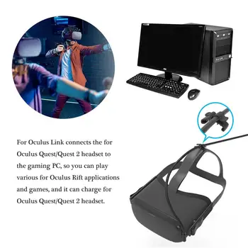 5 Merilnik podatk. Kabel Za Oculus Quest 2 VR Gaming Slušalke Pribor Line Povezavo Visoke Hitrosti Prenosa Podatkov v Kablu Žice Priključek