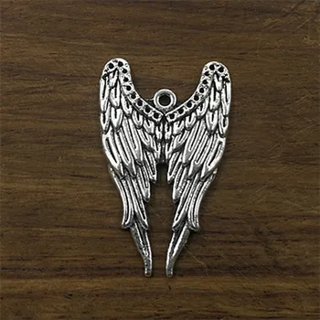 10pcs Čare angel krila 39*24 mm Tibera Silver Plated Obeski, Starine, Nakit, Izdelava DIY Ročno Obrti
