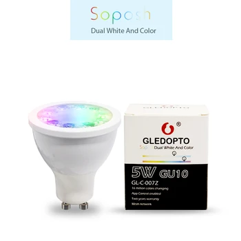SOPOSH rgb + dual bela 5W GU10 žarnica RGBW/CW 2700-6500K LED žarometi, AC100-240V zigbee zll delo z alexa puls led