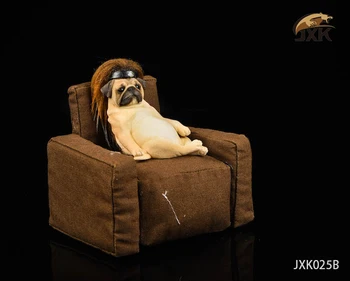 Na zalogi JXK 1/6 dekadentni pes pug dog z kavč živali model igrača avto dekoracijo vojak igrače oprema