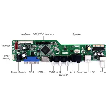 Latumab Nov Komplet za LTN154X3-L03 TV+HDMI+VGA+USB+AV LCD LED zaslon Gonilnik Krmilnika Odbor za 15,4