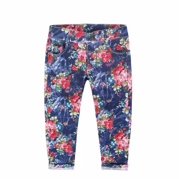 Cvetlični dekleta jean hlače traper hlače otroci bombaž otroška oblačila moda