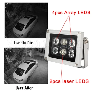 CCTV 6pcs Array LED IR laser lučko infrardečo Svetlobo Nepremočljiva Night Vision Fill Light za CCTV Kamere 90-60-45-30-15degree
