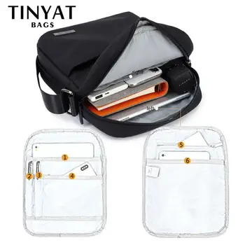 TINYTA vrečko za moške svetlobo črno platno messenger bag torba za 9.7 'pad 9 žep nepremočljiva športna torba T5002