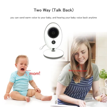 Baby Kamera Z monitorjem, Baba Prenosni Baby Monitor LCD video varuška Interkom Elektronska Varuška Walkie Talkie Varuška IR VB605