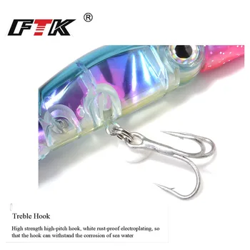 FTK 1pcs Fishing Lure 24 cm/za 38,5 g 16 cm/18.5 g 6Colors Lignji Privabiti S Trojno Kavelj 3D Ribje Oko Pisanec Ribolov Vabe